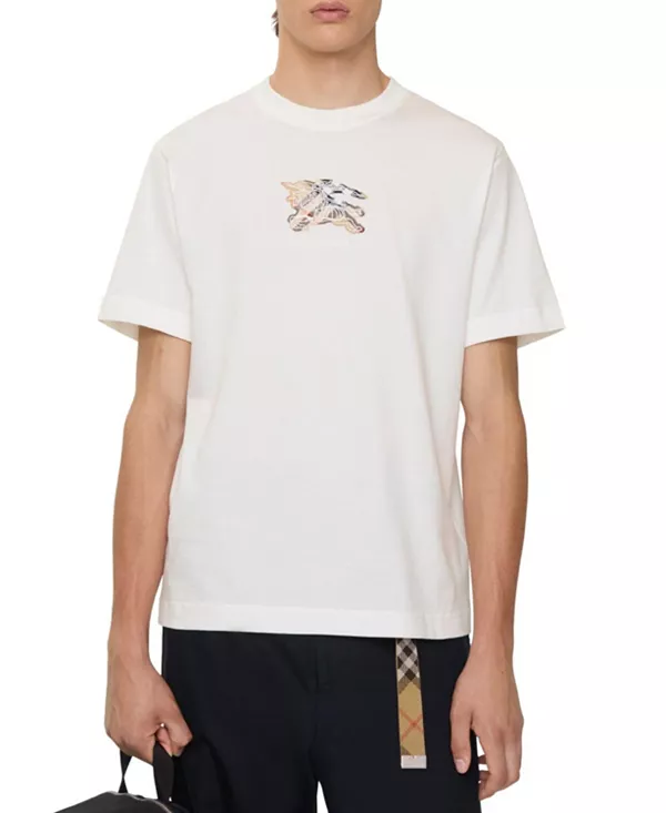 

Хлопковая футболка в клетку Ekd Burberry, белый