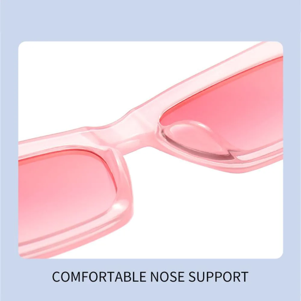 

Модные разноцветные прямоугольные женские солнцезащитные очки класса люкс в стиле ретро, ​​двухцветные солнцезащитные очки UV400 для мужчин LVTFCO, Pink Pink Gradient