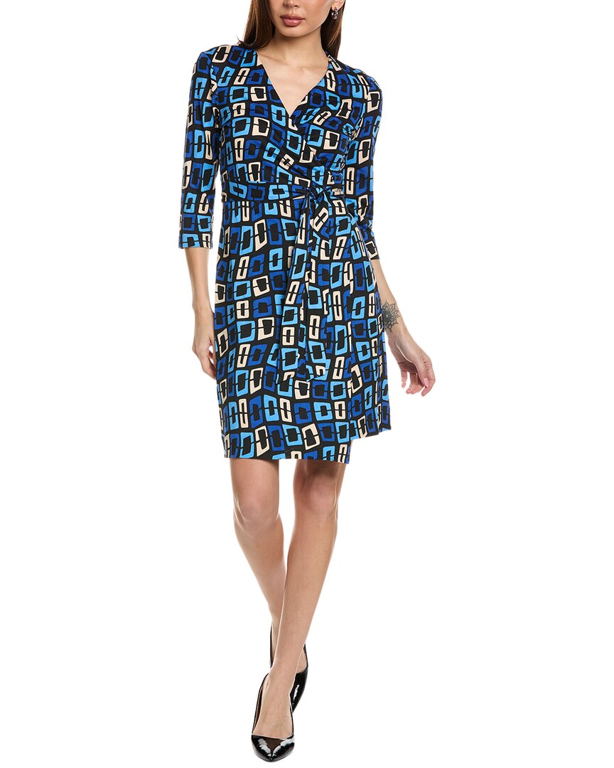 

Платье-халат из двух шелковых тканей Diane von Furstenberg Julian, синий