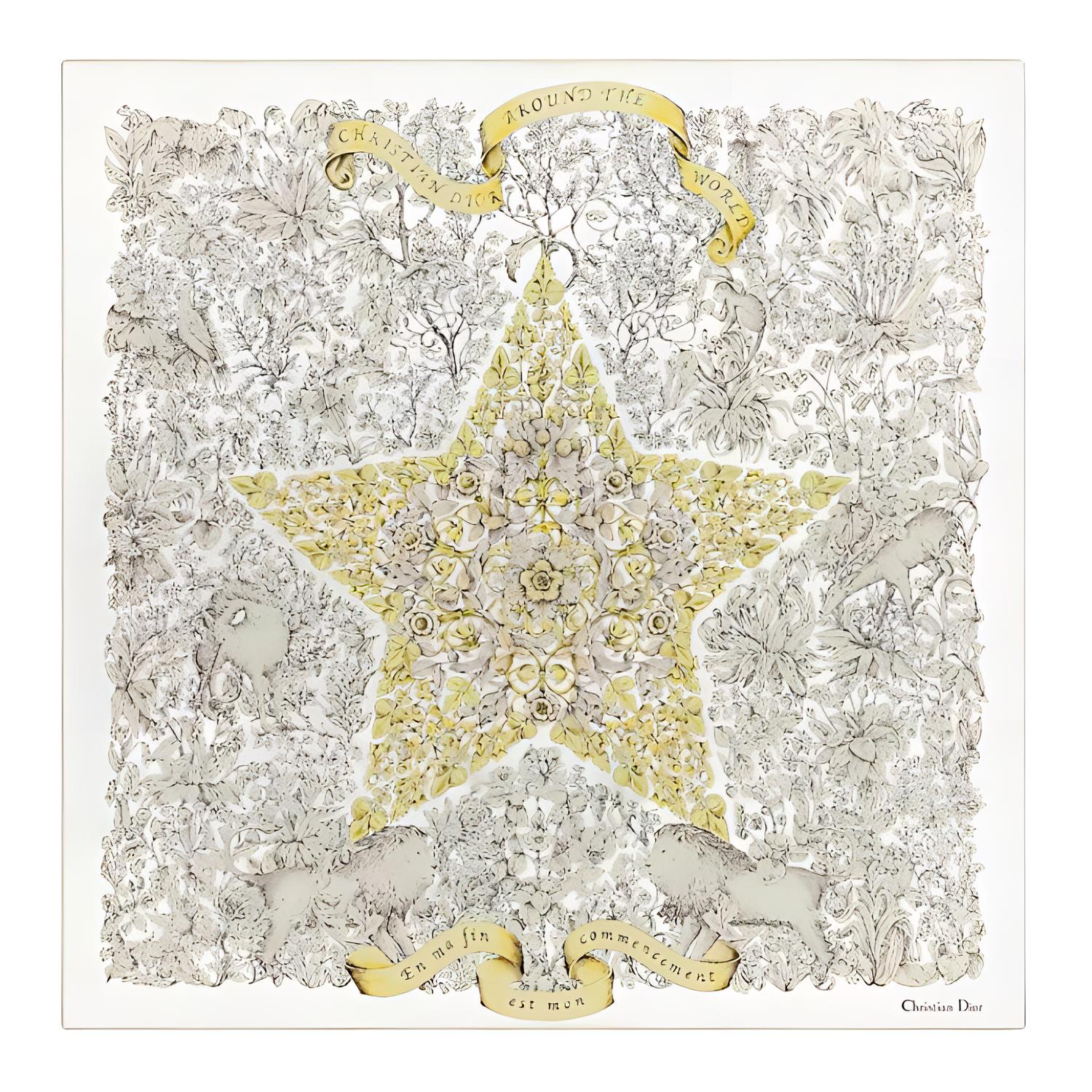 

DIOR Шёлковый шарф женский белый, White