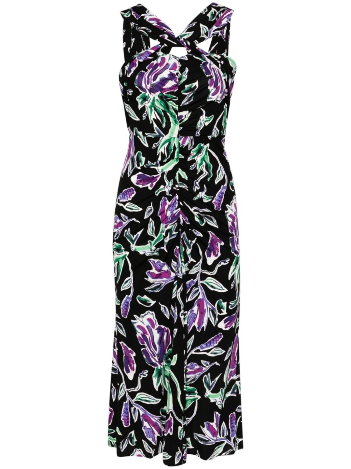 

DVF Diane von Furstenberg платье миди Neely с цветочным принтом, черный