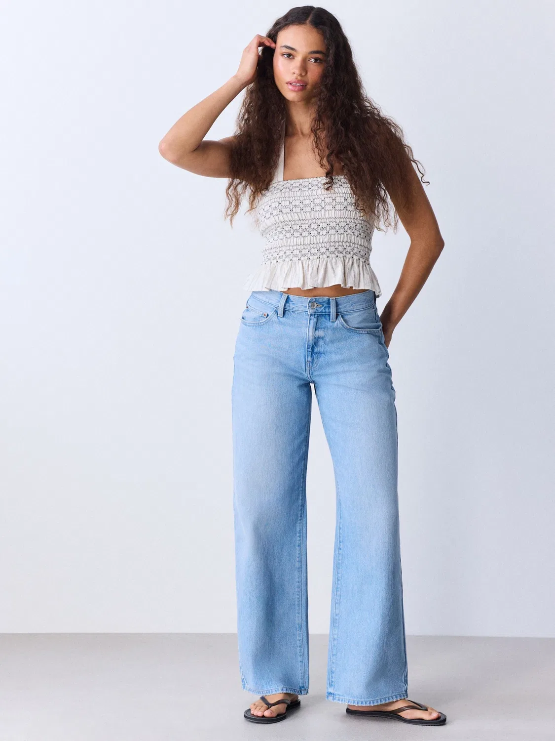 Джинсы Next Wide leg Jeans Authentische City из синего денима — фото 4