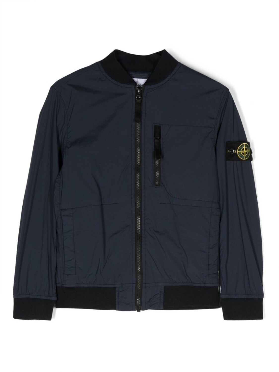 

Stone Island Junior бомбер на молнии с нашивкой-логотипом, синий