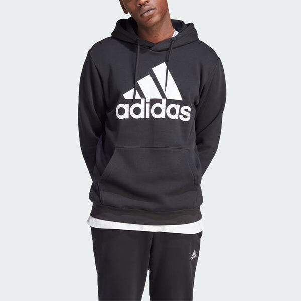 Толстовка adidas Essentials Fleece Big Logo Hoodie 'Black', черный — фото 2
