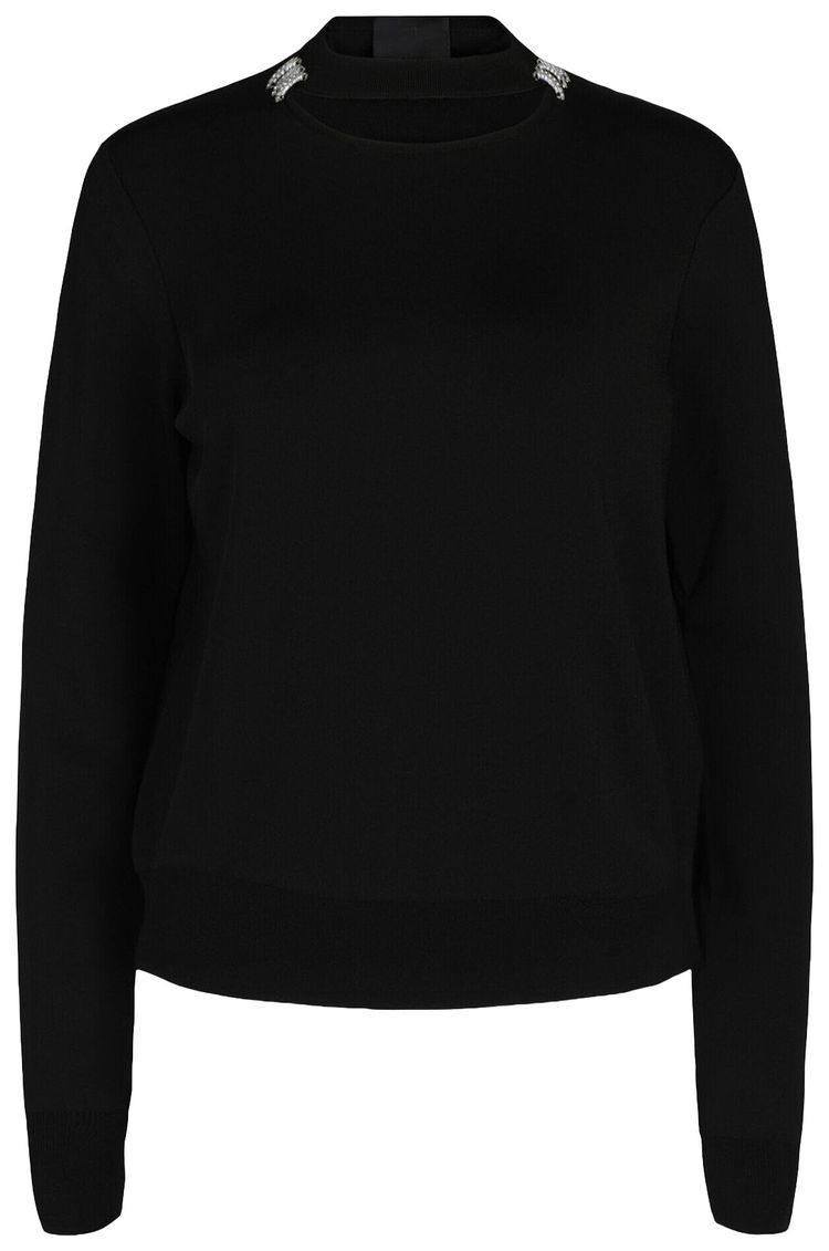 

Свитер Givenchy с кристальной отделкой, облегающий, с круглым вырезом, черный