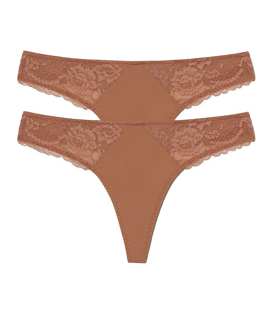 

Синие трусики-стринги Skarlett Minx с кружевом (2 шт.) Skarlett Blue, коричневый