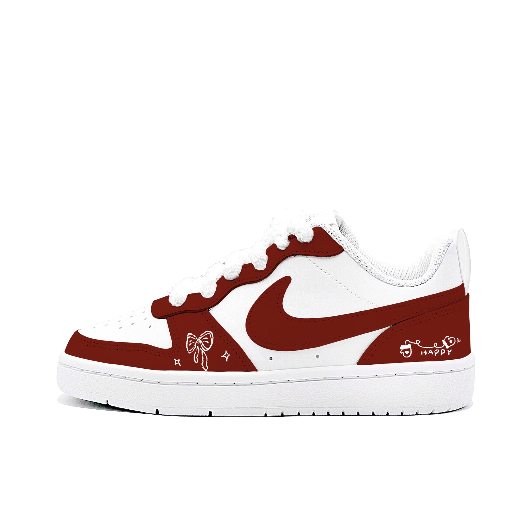 

Court Borough Low 2 Low top детские скейтбординг кроссовки unisex Nike, темно-красный