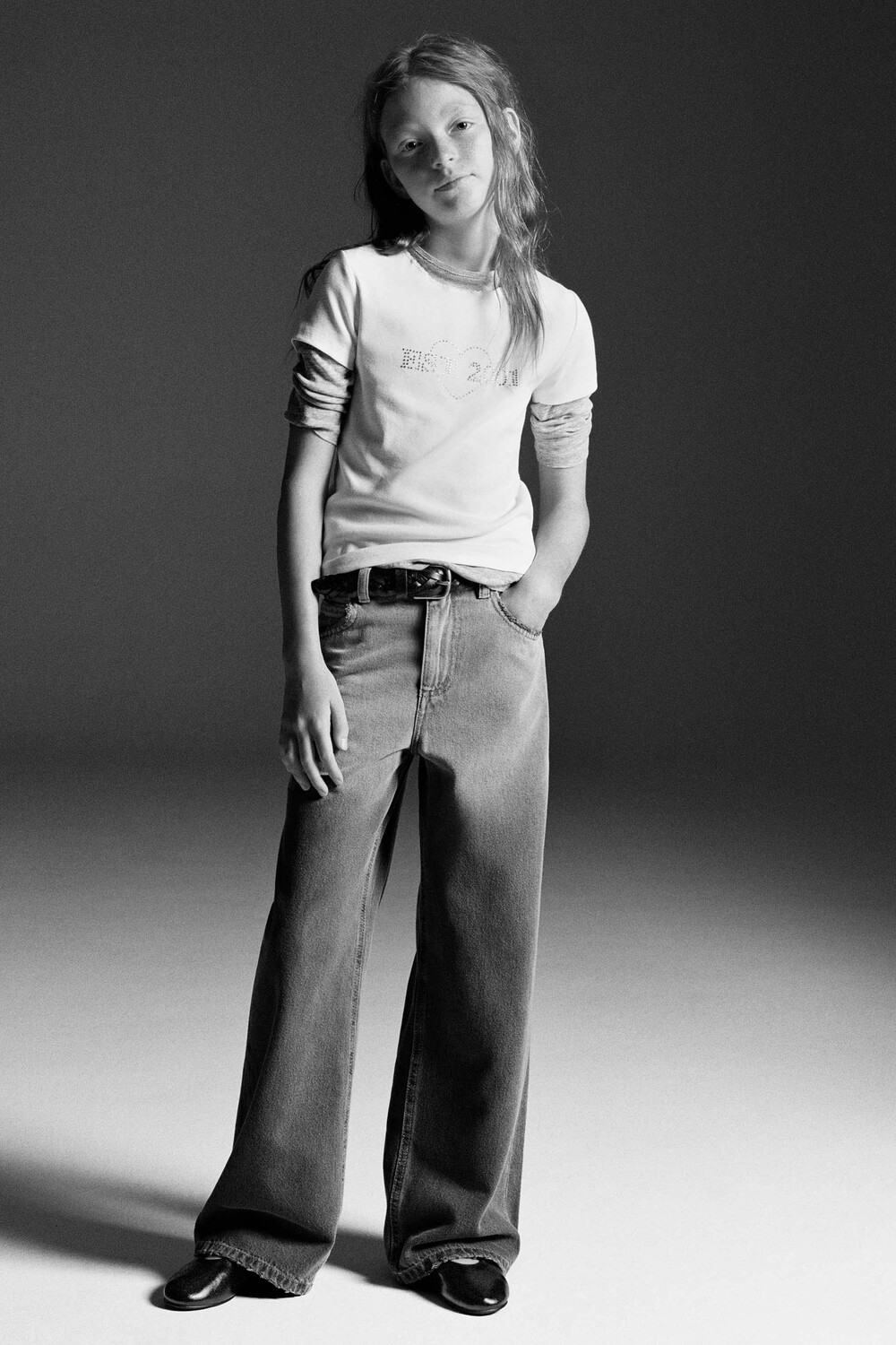 

Широкие джинсы ZARA, антрацитово-серый