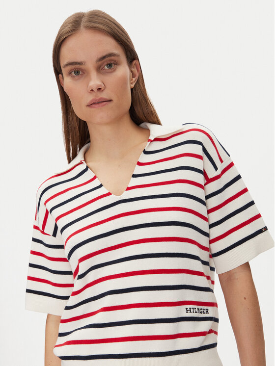 Свитер обычного кроя Mini Stp Co Open Polo Ss Swt WW0WW45400 Tommy Hilfiger, мультиколор — фото 4
