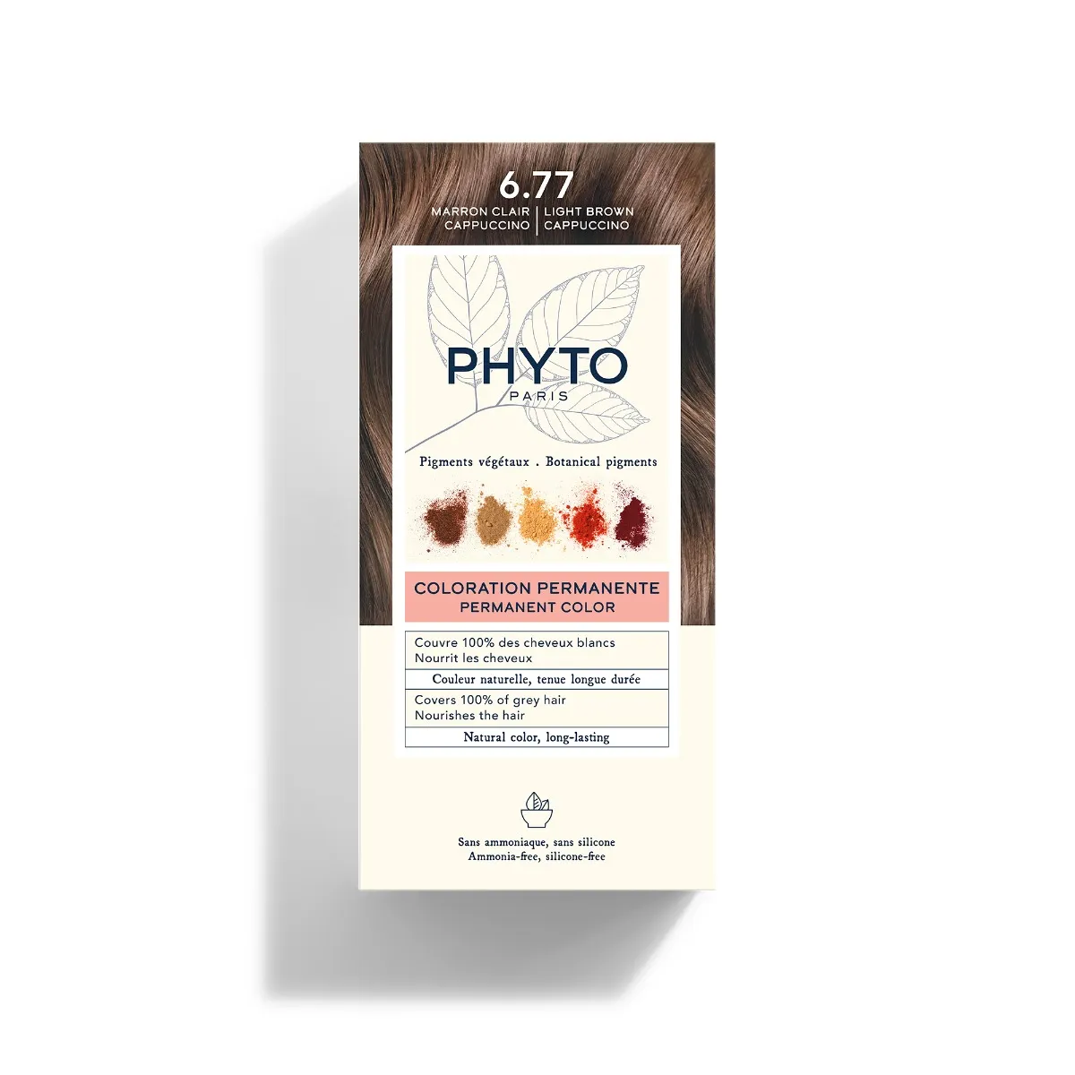 

Phyto Phytocolor 6.77 Светло-коричневый Капучино Перманентное окрашивание без аммиака 100% покрытие седых волос