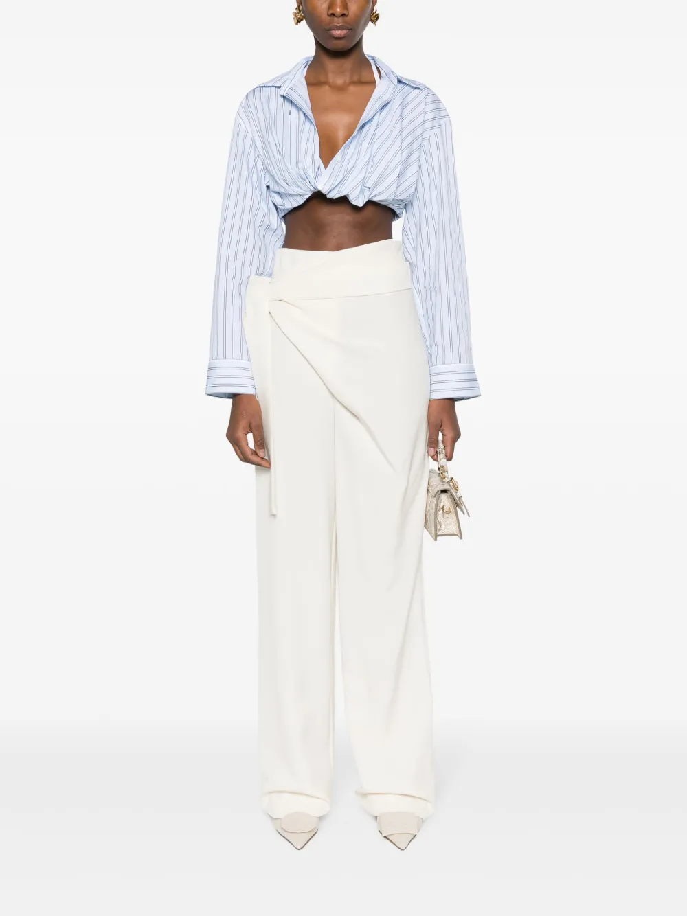 Рубашка La Chemise Bahia в полоску JACQUEMUS, синий — фото 2