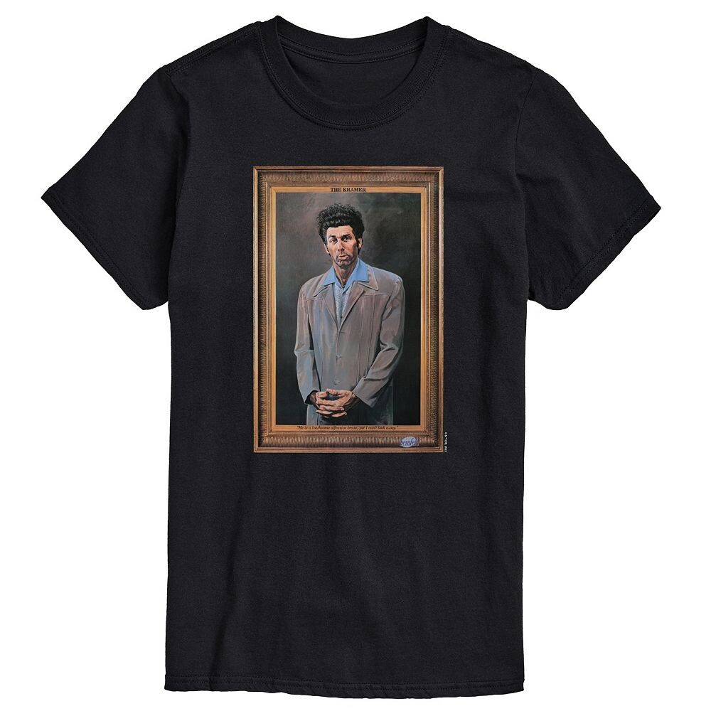 

Мужская футболка с портретом Seinfeld Kramer Licensed Character, черный