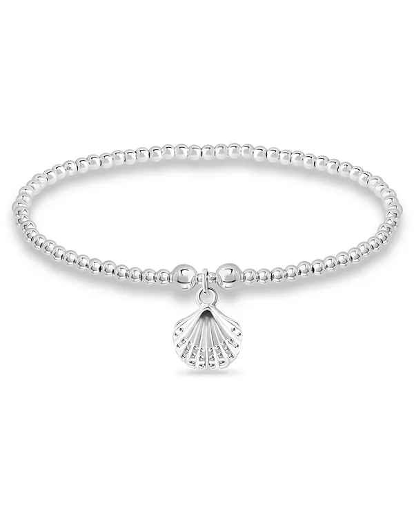 

Браслет с подвесками в виде ракушек из бисера, посеребренный Macy'S, silver