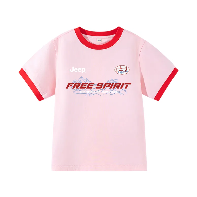 Детская футболка с коротким рукавом Free Spirit Jeep, Pink/E Free Spirit