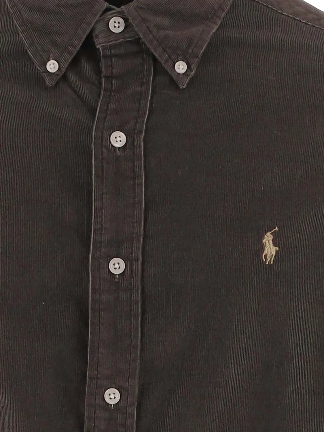 Вельветовая рубашка Custom Fit коричневая Polo Ralph Lauren, коричневый — фото 3