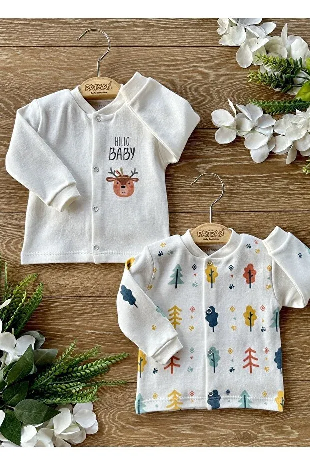 Детский комплект кардиганов из органического хлопка Tree Deer Patsan, Ecru