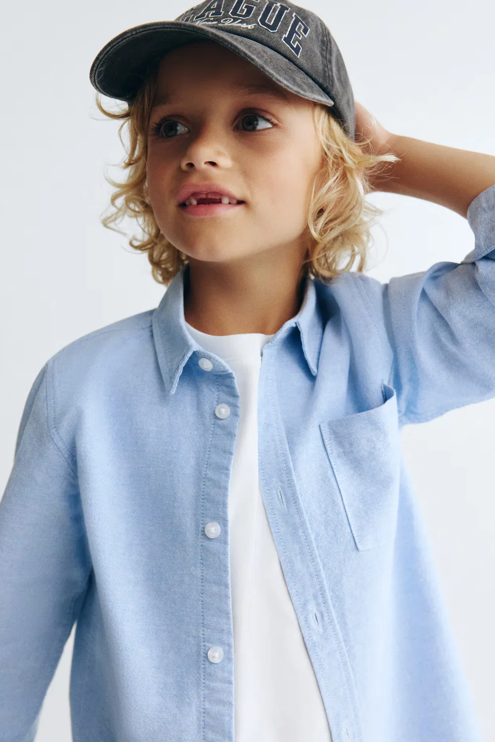 Оксфордская рубашка H&M, Hellblau — фото 4