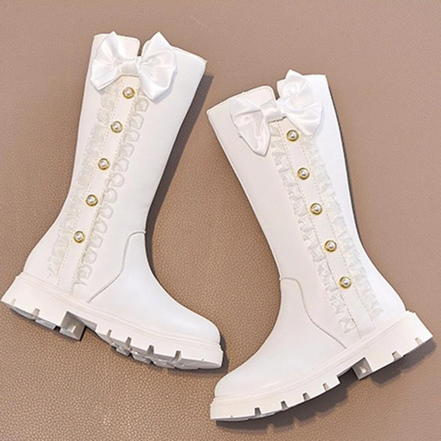 Детские сапоги для девочек с принтом, модель Princess Cowgirl, White — фото 3