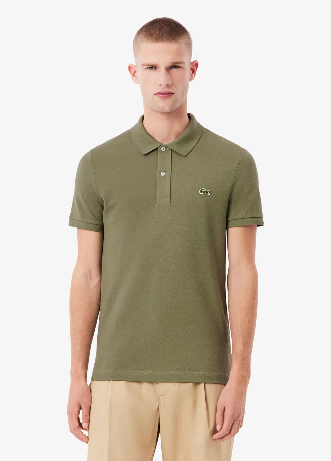Поло Lacoste L.12.12 Slim Fit, Haki-BMY — фото 2