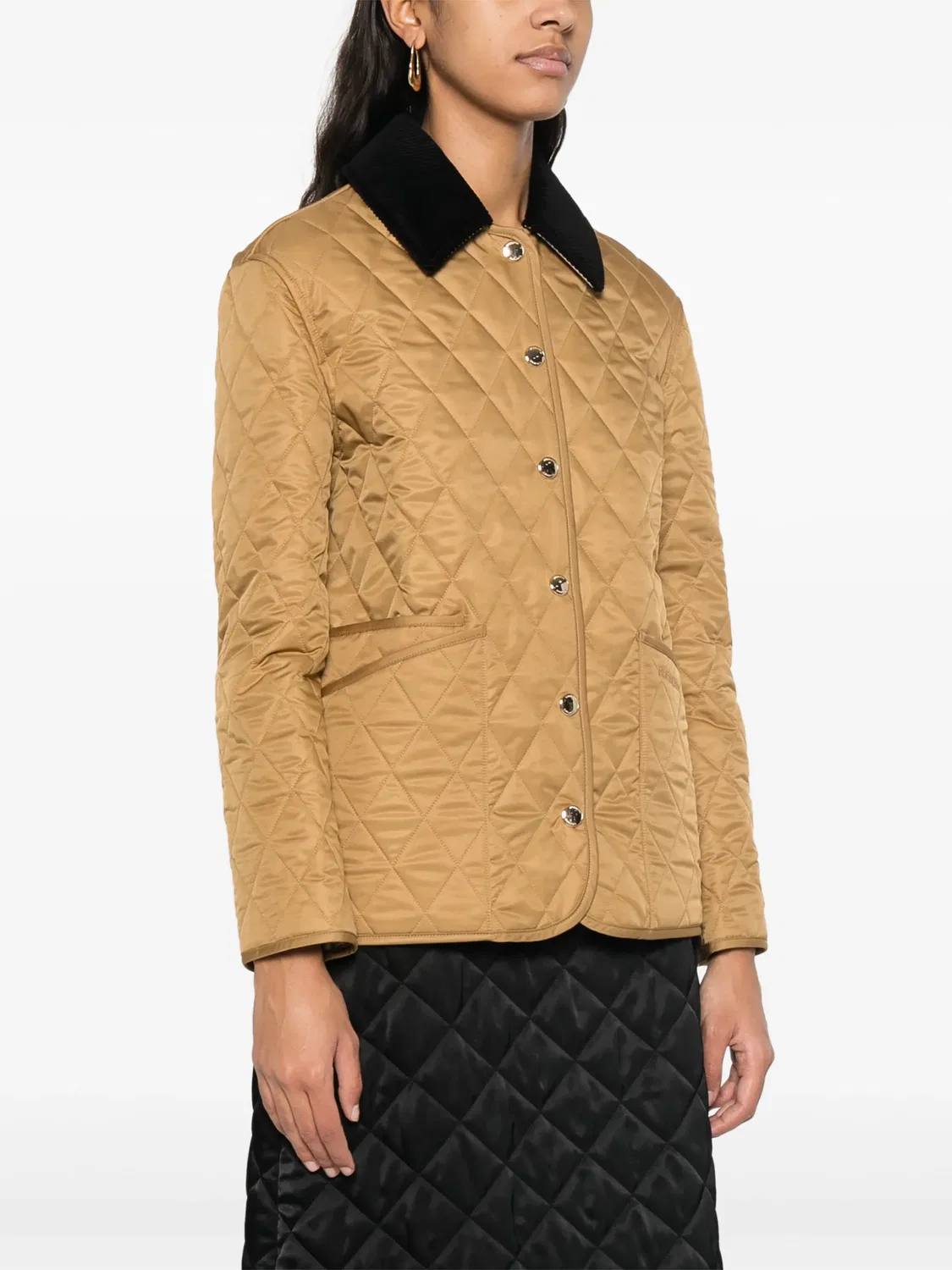 Удлиненный жакет с подкладкой Burberry, коричневый — фото 3