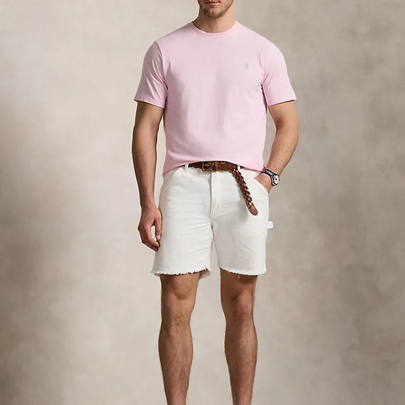 Мужская футболка с вышитым логотипом Polo Ralph Lauren, Pink — фото 4