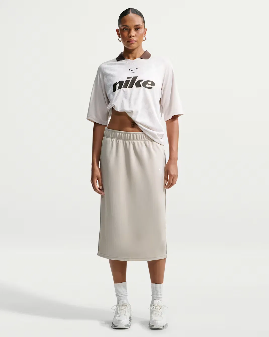 Женская свободная спортивная юбка миди Nike Sportswear, Cream II/Sail/Sail