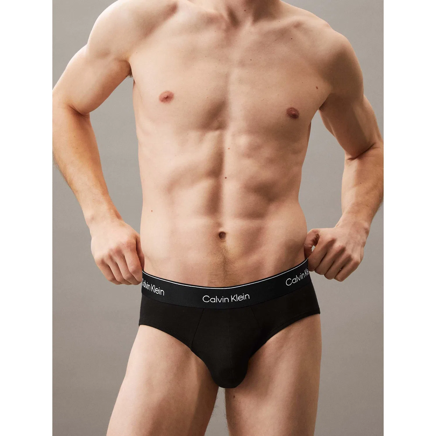 Мужские трусы-слипы с принтом Calvin Klein, Black — фото 3