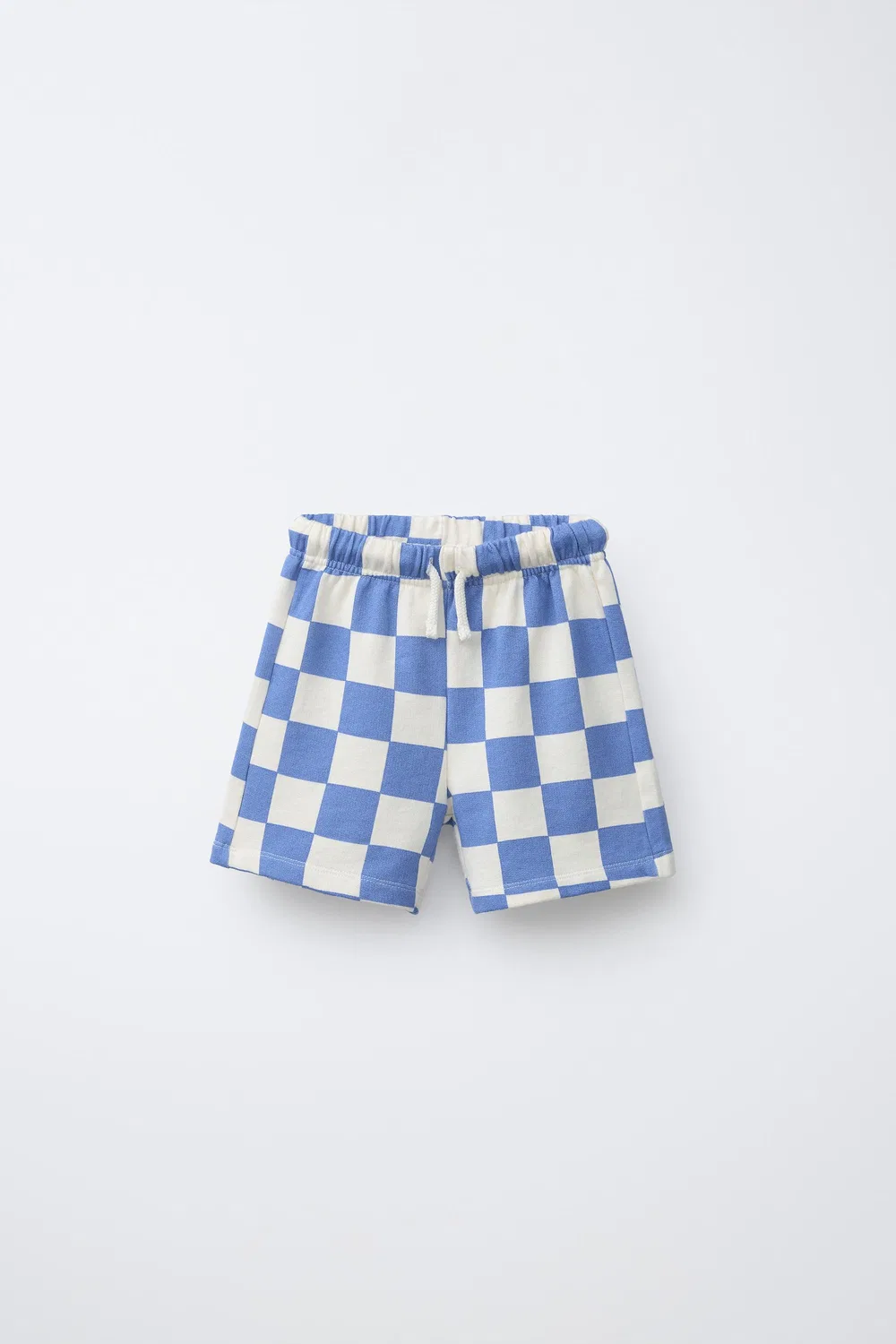 Шорты-бермуды в клетку ZARA, Ecru/Blue