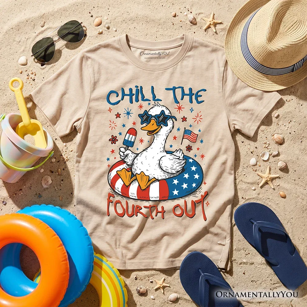 Детская футболка с принтом Chill The Fourth Out Goose OrnamentallyYou, Sand