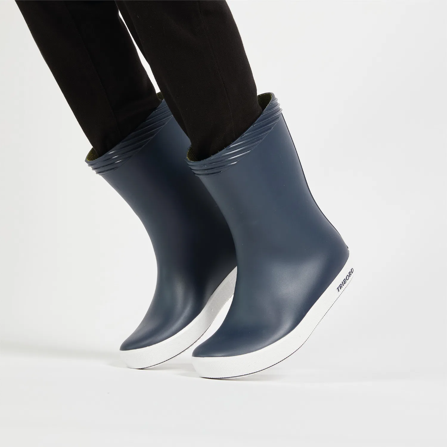 Детские водонепроницаемые резиновые сапоги Gummistiefel Regenstiefel Kinder 100 Decathlon, Kosmosblau Ultraweiß — фото 4