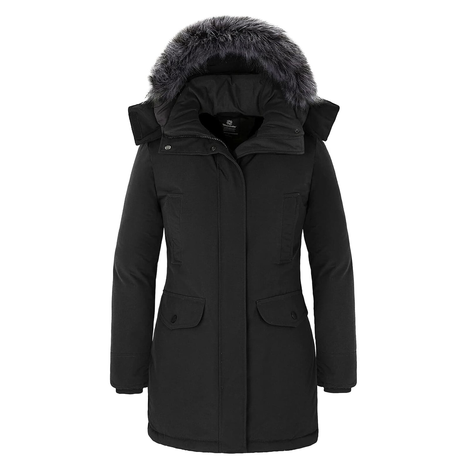 

Парка Wantdo Waterproof Hooded Faux Fur, черный