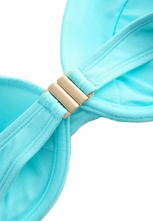 Топ бикини с поролоном и косточками Padded wired halter bikini top standard Next, New Aqua Blue, бирюзовый — фото 2