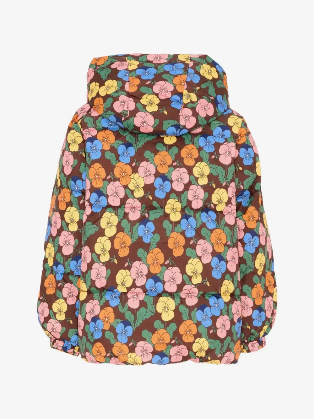 Стеганая куртка с цветочным принтом Violas Mini Rodini, коричневый — фото 2