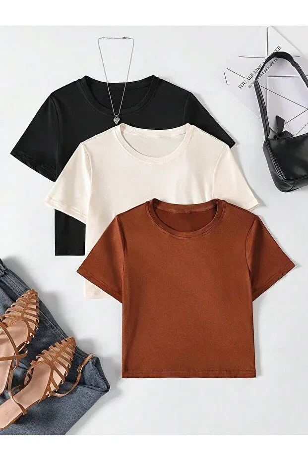 Детский комплект футболок с коротким рукавом Daxis Sportwear Company, Black-White-Brown