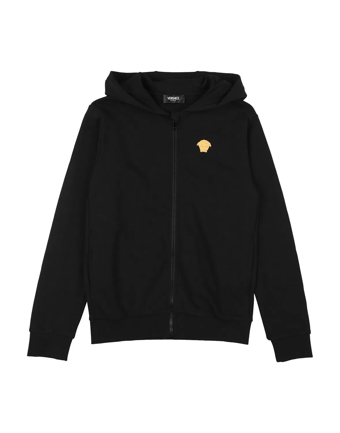 Детский свитшот для девочек с вышитым логотипом Versace Young, черный