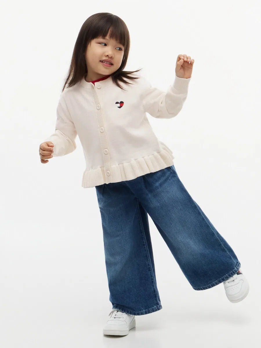 Вязаный кардиган TOMMY HILFIGER бежевого цвета — фото 4