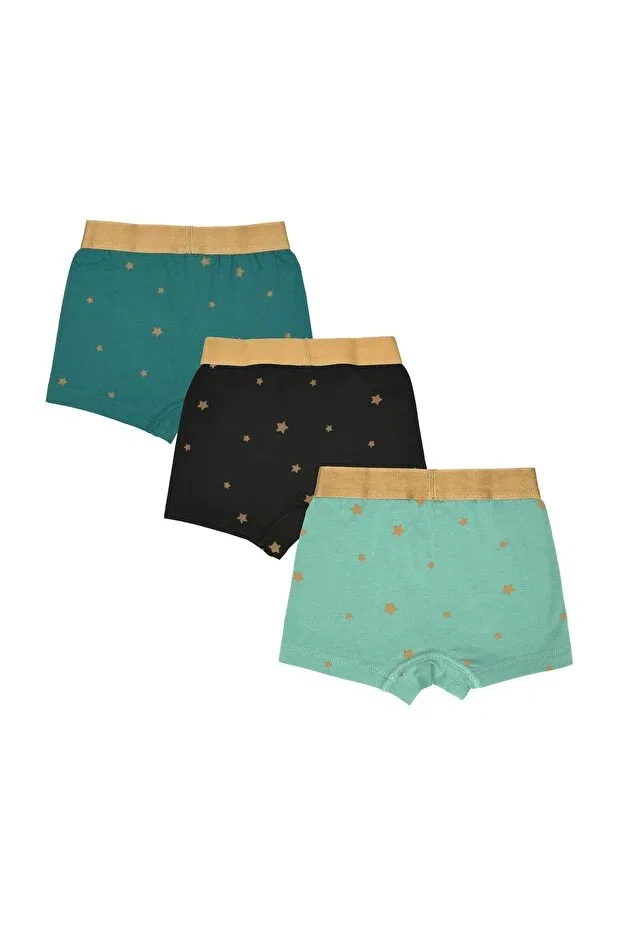Детский комплект боксеров для мальчиков хлопковый органический Charmed boys' boxer set 3 pieces Organickid, Blue — фото 2