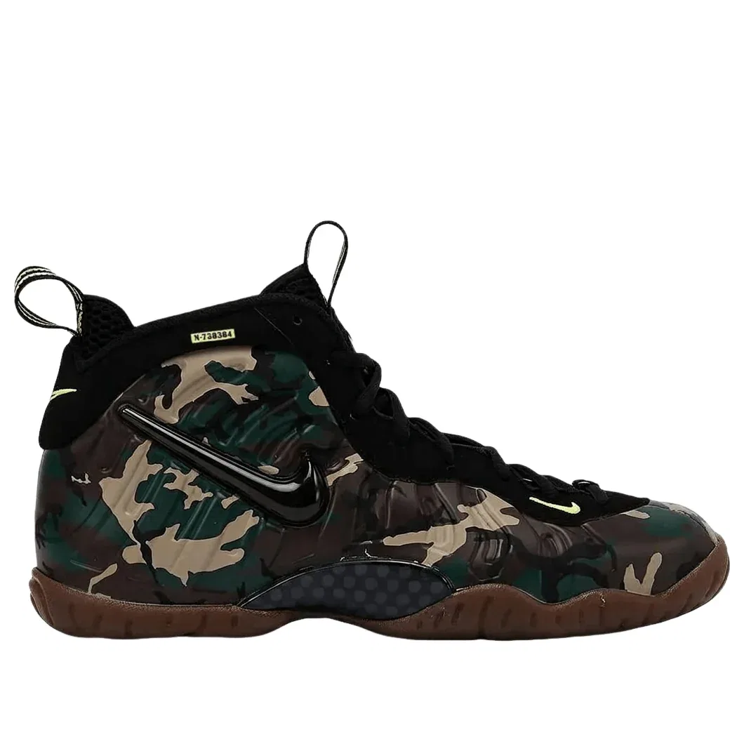 Детские кроссовки с синтетическим верхом Air Foamposite Vapor X Posite Pro 'Green Camo' Nike, Green Camo/Black — фото 2
