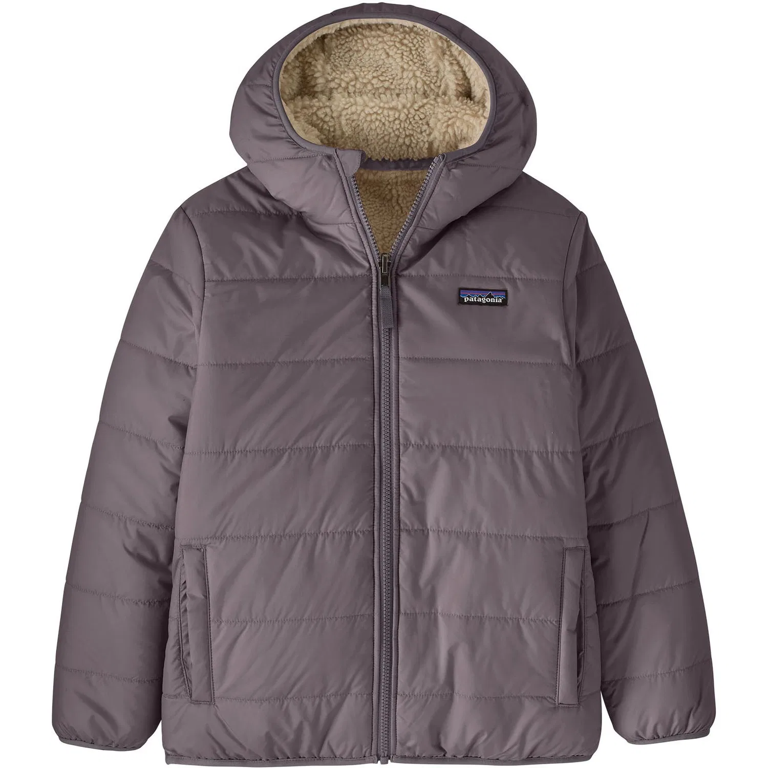 Детский утепленный двусторонний худи Reversible Ready Freddy Patagonia, серый — фото 2