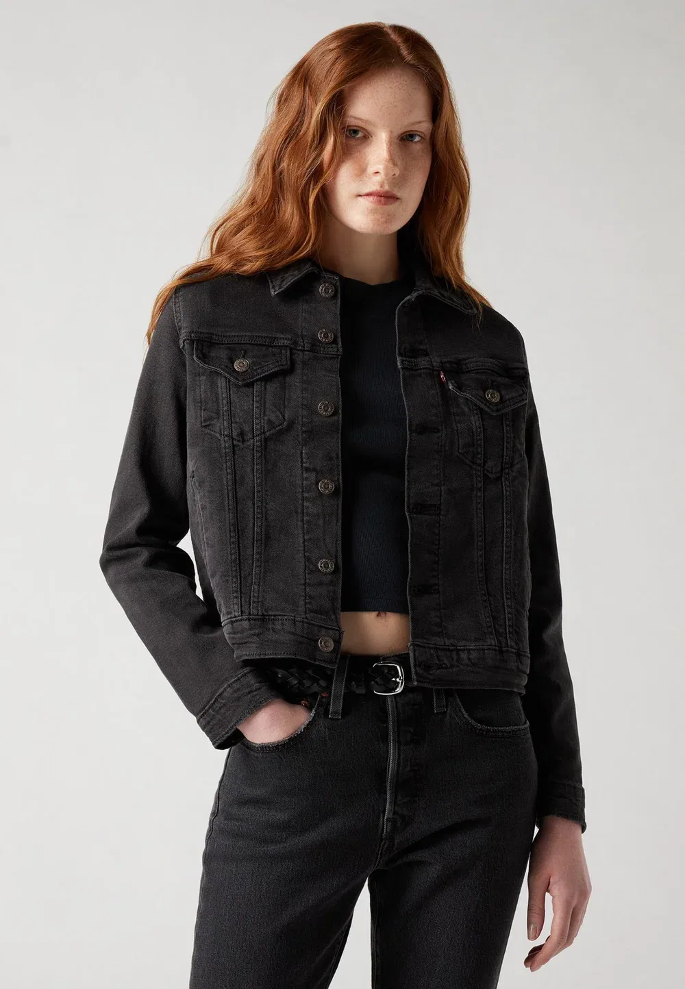 Оригинальная джинсовая куртка дальнобойщика Levi'S, Black — фото 2