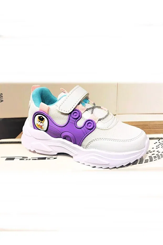 Детские кроссовки для девочек с ортопедической подошвой Cool, White Purple — фото 2
