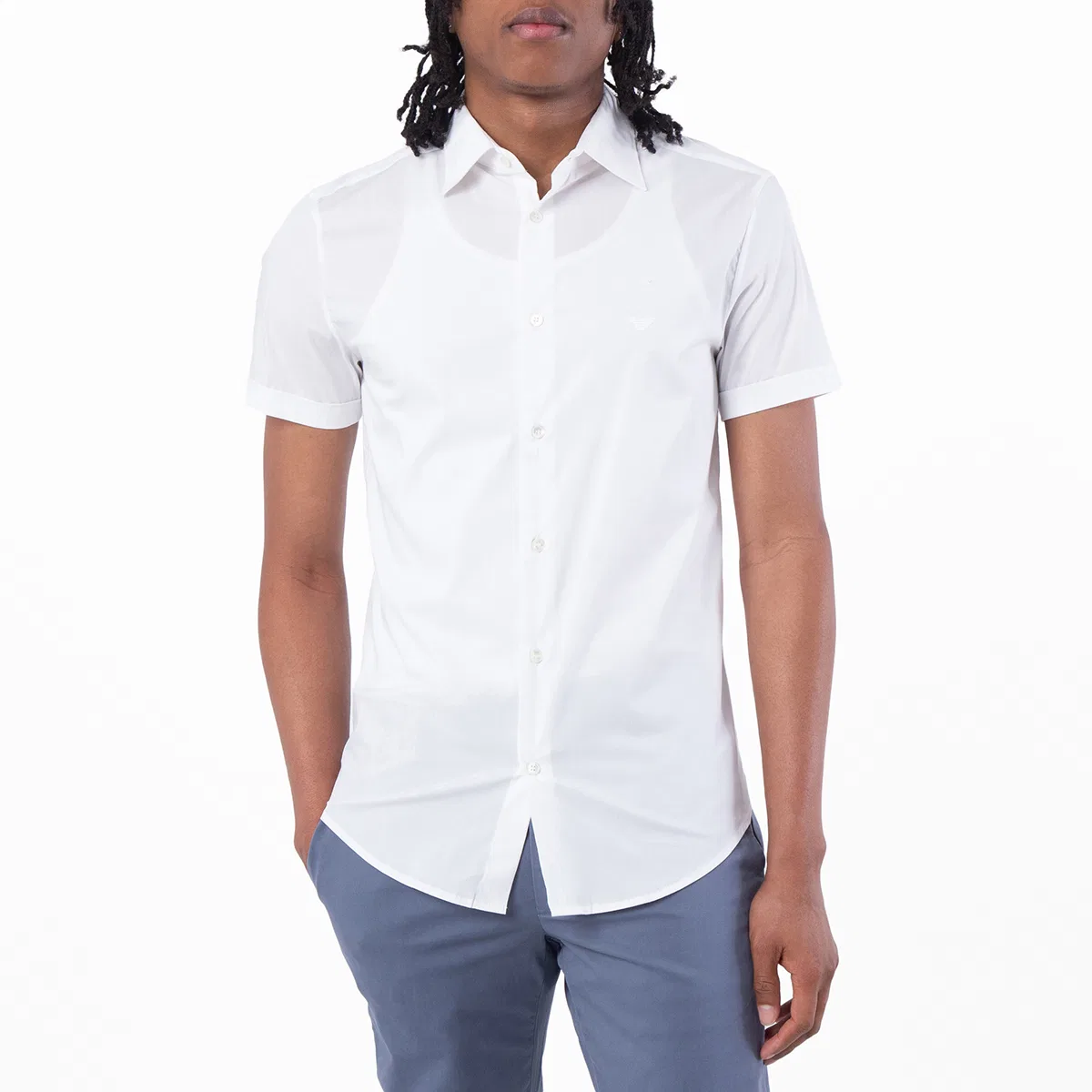 Рубашка с коротким рукавом Emporio Armani, Bianco Ottico