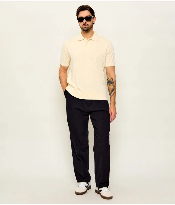 Мужской джемпер-поло Relaxed Fit Lacoste, бежевый — фото 2