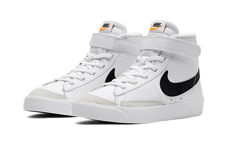 Детские кроссовки для скейтбординга с высоким верхом Blazer 77 Mid Nike, Black/White — фото 4