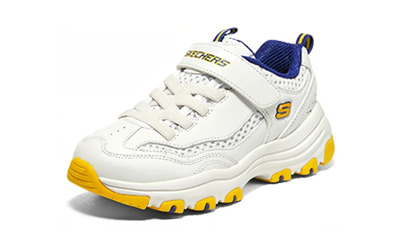 Детские кроссовки с EVA-подошвой Skechers, White Yellow — фото 4