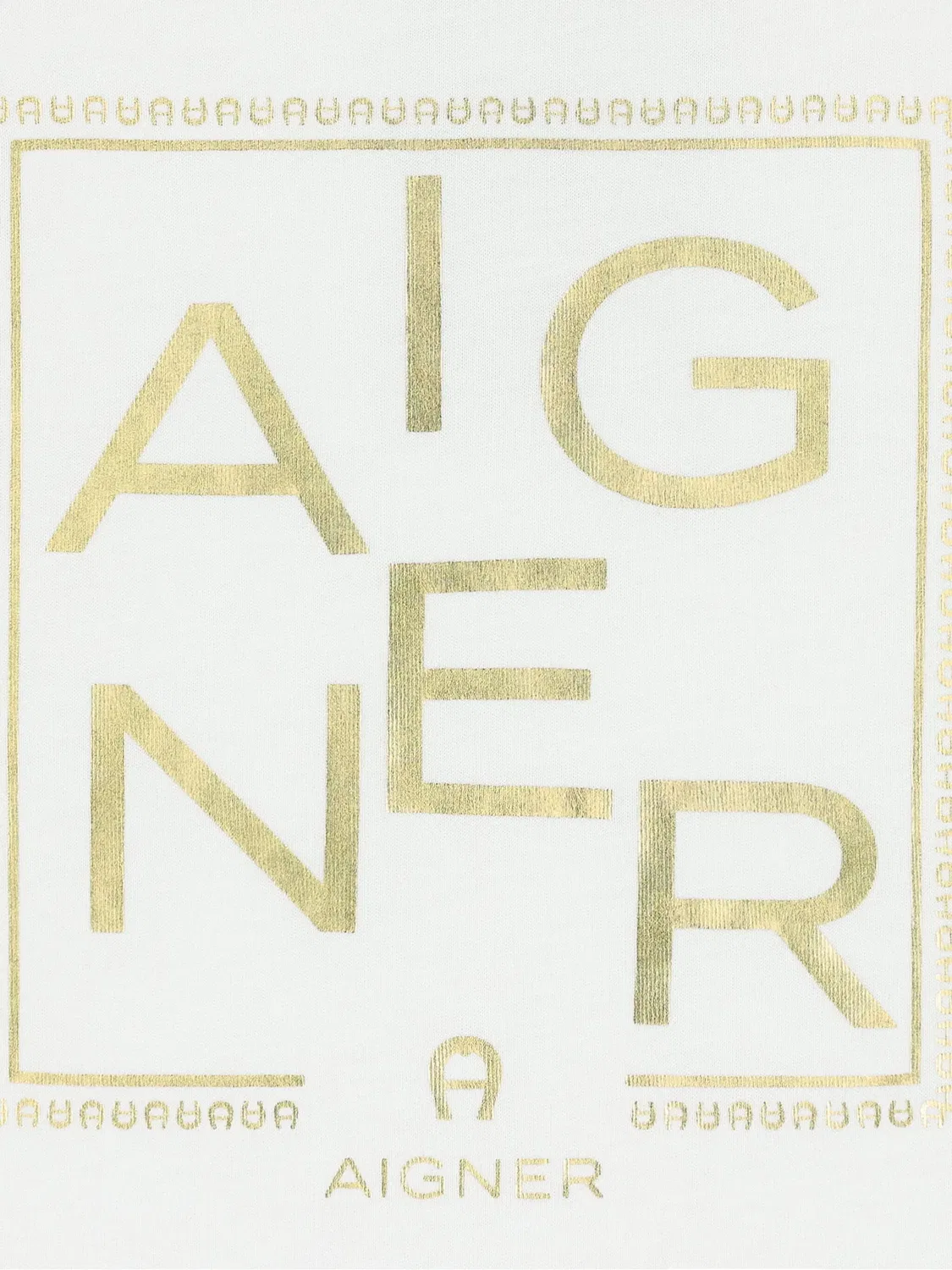 Футболка с принтом из хлопка Aigner, белый — фото 2