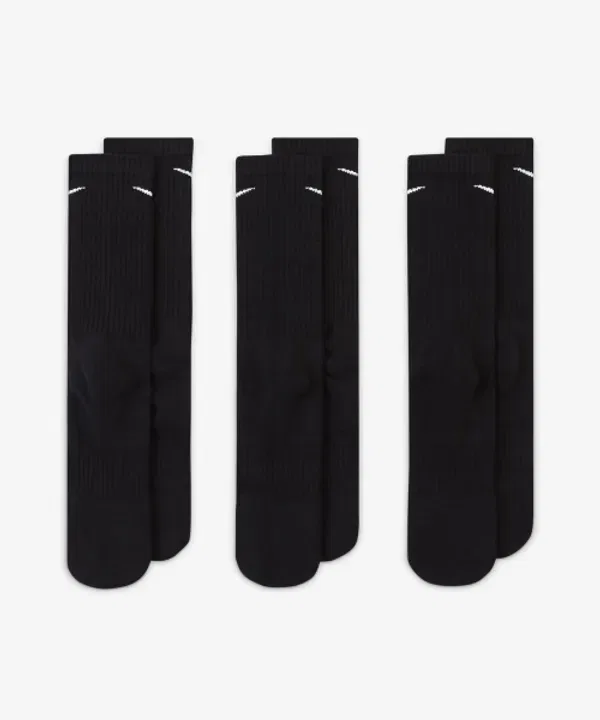 Носки тренировочные Everyday Cushion Crew, 3 пары, Nike, черный/белый — фото 3