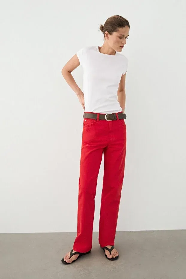 Женская футболка хлопковая с коротким рукавом, Massimo Dutti, White — фото 4