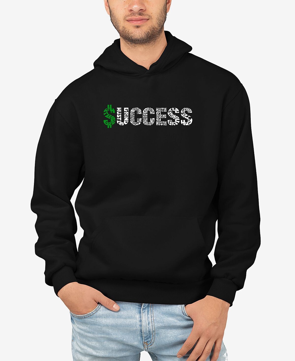 

Мужская толстовка с капюшоном и надписью success word art LA Pop Art, черный