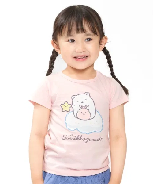 Детская футболка с принтом Sumikko Gurashi Crescent, Pink